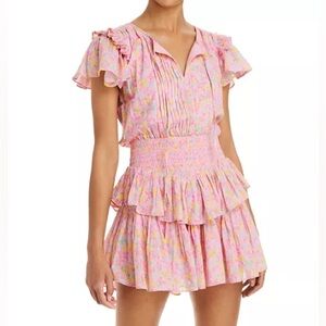 Loveshackfancy women's Audette Cotton Ruffled Mini Dress